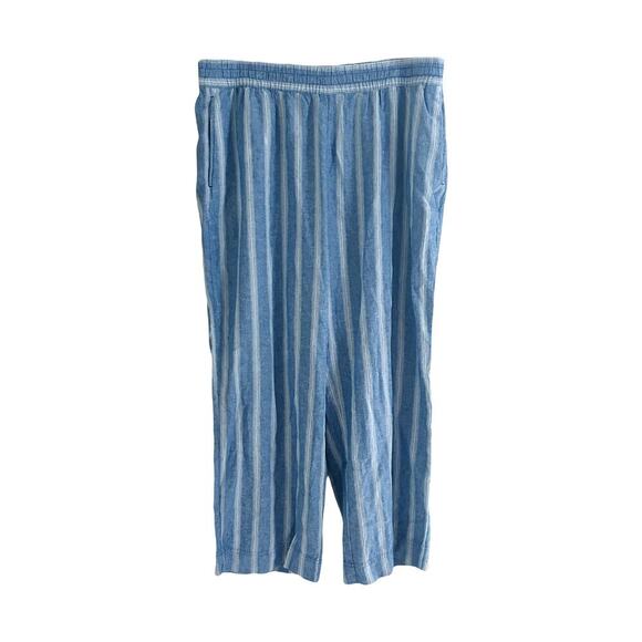 Old Navy Striped Linen Blend Wide Leg Pants Sz XL - Picture 3 of 9